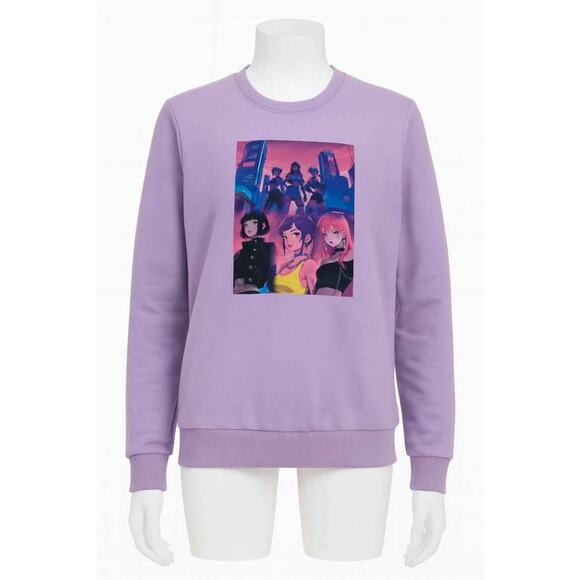 Girls K-Pop Demon Hunters Anime Graphic Sweatshirt Lavender 11-12Y Youth L - Picture 1 of 5